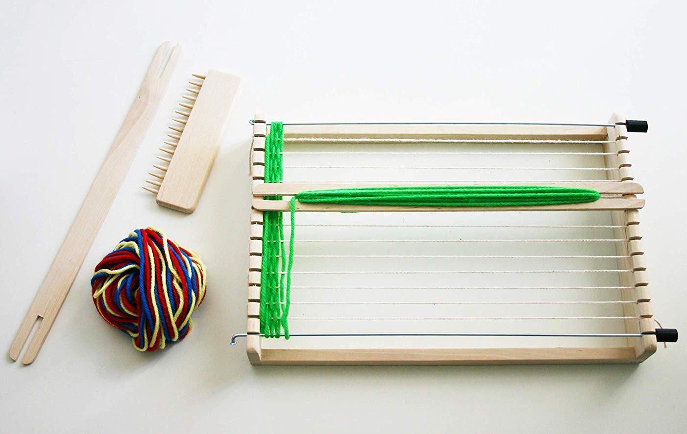 Webrahmen Set Für Kinder Ab 6 Jahre - 24x28cm Holz Webstuhl Mit Garn & Zubehör