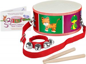 Kinder Trommel Spielzeug Musikinstrumente für Kleinkinder Mit Kinderreimen 